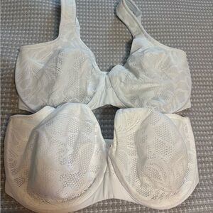 Bali White Lace Bra 40DDD bundle of 2
